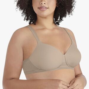 VANITY FAIR BREATHABLE LUXE FULL FIGURE BRA - BEIGE SIZE 44DD (NEW WITH TAGS)